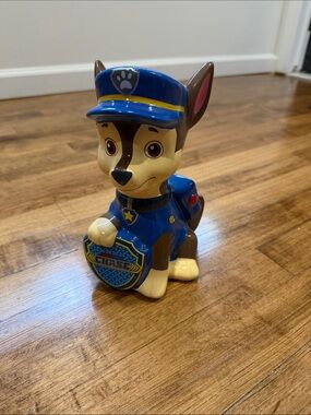 Paw Patrol Chase Ceramic Bank - Blue, Brown and Cream